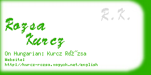 rozsa kurcz business card